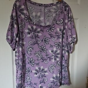 Lane Bryant Lavender Floral Blouse